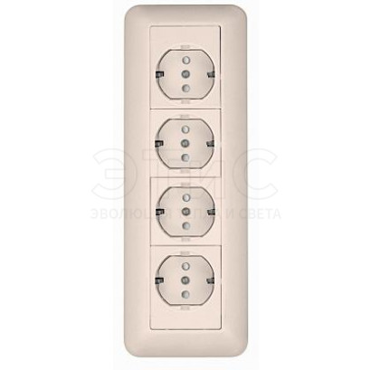 Розетка четырехместная наружная З/К С/Ш 16А 220В IP20 монт.плата ПРИМА